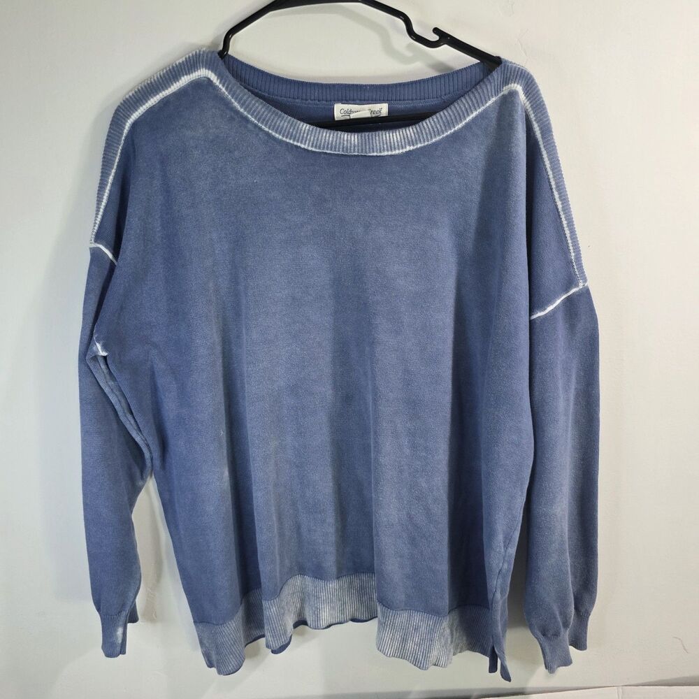 Coldwater Creek Colorwash Long Tunic Sweatshirt, Multicolor Burnout 1X